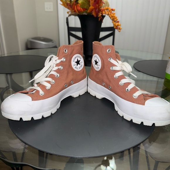 Converse High-Top Sneakers in Brown and White - Picture 9 of 14